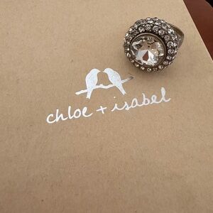 Chloe + Isabel Gold-Tone Clear Crystal Halo Ring Size 8
B2